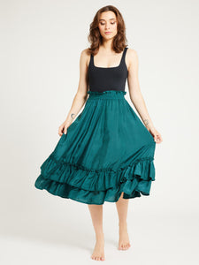 MILLE Rosalia Skirt - Emerald Silk