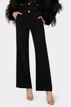 Load image into Gallery viewer, Milly Soren Low-Rise Hammered Satin Pants - Black
