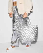 Load image into Gallery viewer, MZ Wallace Medium Metro Tote Deluxe - Matte Silver