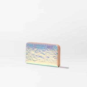 MZ Wallace Long Zip Round Wallet - Pink Opal Leather