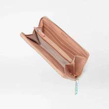 Load image into Gallery viewer, MZ Wallace Long Zip Round Wallet - Pink Opal Leather