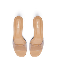 Load image into Gallery viewer, Larroude Vivi Lucite Mule - Tan Leather/Vinyl