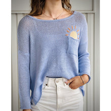 Load image into Gallery viewer, Wooden Ships Pocket Full of Sunshine Cotton Crew - Blue Wisp