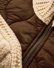 Load image into Gallery viewer, Veronica Beard Patra Knit-Sleeve Quilted Jacket - Mocha/Heathered Sand