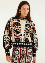 Load image into Gallery viewer, Farm Rio Winter Tapestry Stripes Knit Sweater