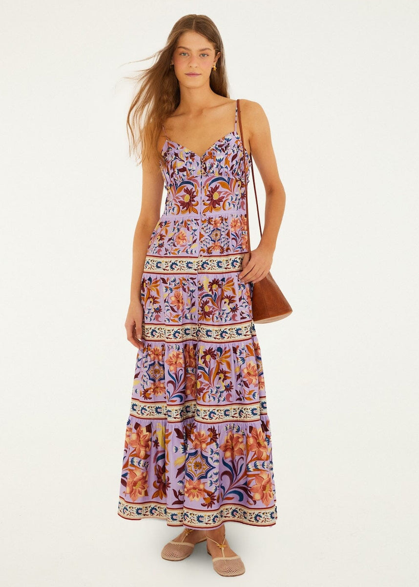 FARM RIO Flower Tiles Maxi Dress