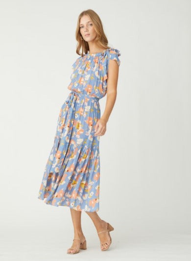 Shoshanna Peony Dress - Slate Blue Multi