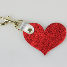 Load image into Gallery viewer, Zina Kao Two Tone Leather Heart Keychain - 12 Colors