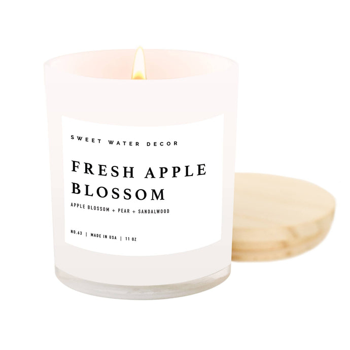Sweet Water Decor Soy Candle + Wood Lid - Fresh Apple Blossom