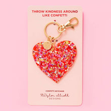 Load image into Gallery viewer, Taylor Elliott Designs Keychain - Red + Pink Confetti Heart