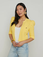 Load image into Gallery viewer, L'Agence Delilah Cropped Cardigan - Pale Yellow