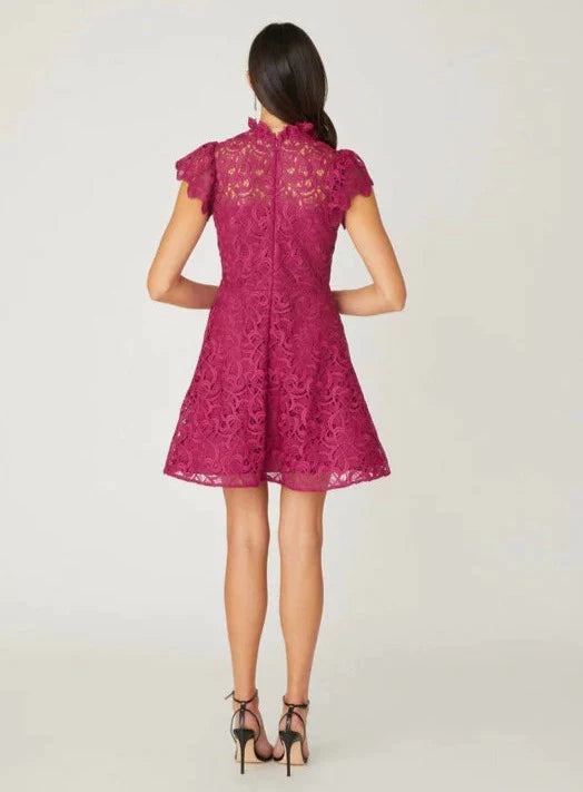 shoshanna pink lace dress SHOSHANNA Sierra Lace Mini Dress Pastel Pink Size 6 V-neck Sleeveless Wedding