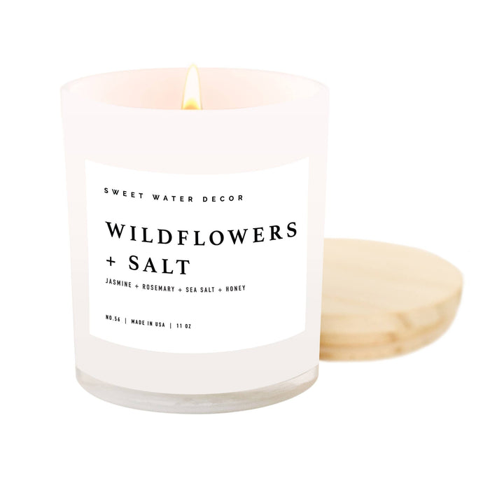 Sweet Water Decor Soy Candle + Wood Lid - Wildflowers & Salt