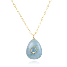 Load image into Gallery viewer, Amelia Rose Jewelry Aquamarine and Blue Topaz Pear Necklace