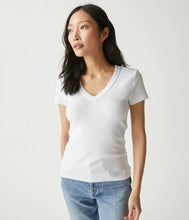 Load image into Gallery viewer, Michael Stars Nikki V-Neck Tee - White