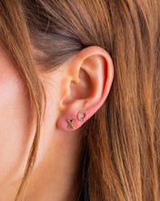 Load image into Gallery viewer, Taylor Elliott Designs Stud Earrings - X & O w/ Pink + Ruby Red Gems