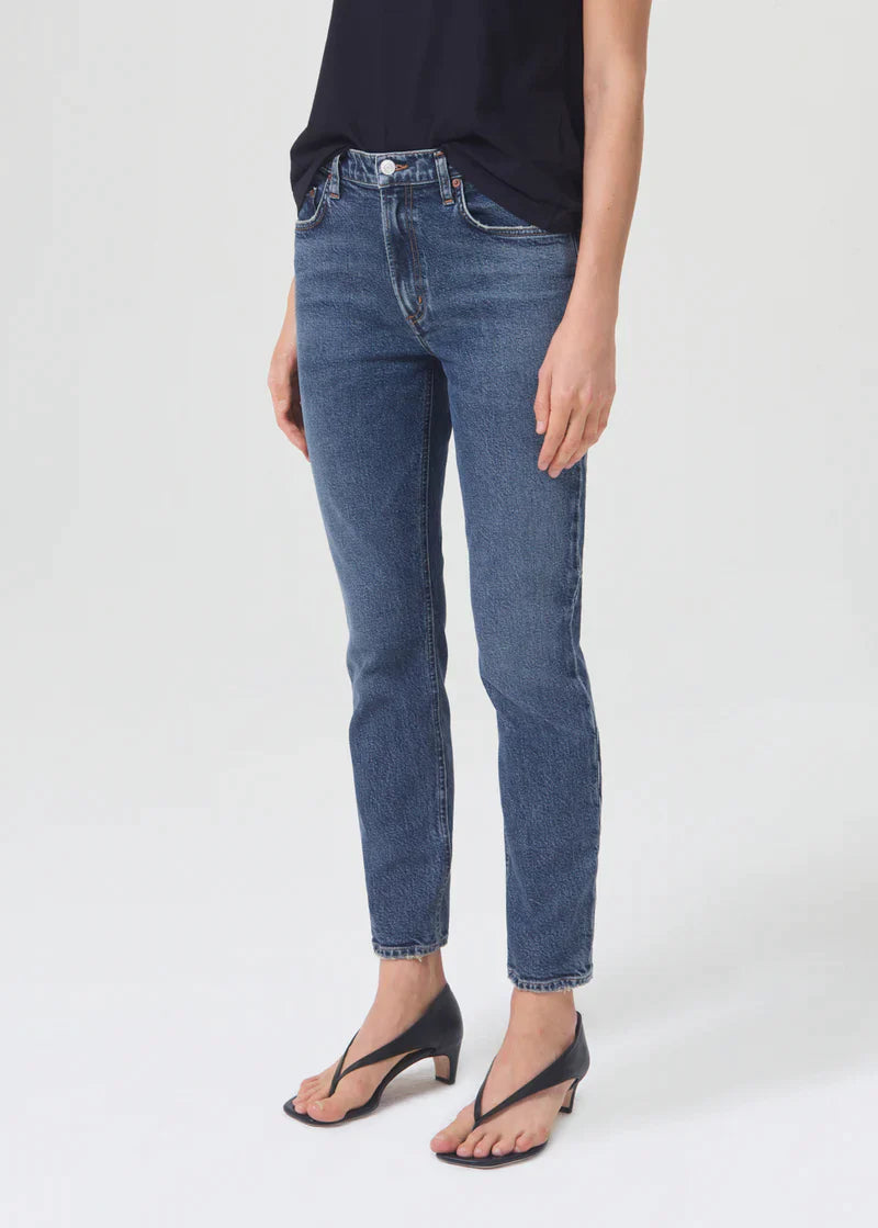 AGOLDE Willow Mid Rise Slim Crop Stretch Rush