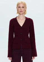 Load image into Gallery viewer, Pistola Aeron V-Neck Cardigan Sweater - Claret