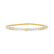Load image into Gallery viewer, Karen Lazar 2mm Yellow Gold Bracelet - April Topaz w/Hammered Rondelles