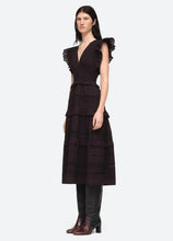 Load image into Gallery viewer, Sea Loren V-Neck Dress - Black