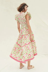 Saylor Almina Dress - Garden Floral Block Print