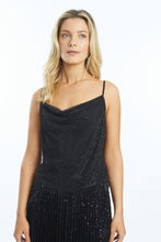 Load image into Gallery viewer, Caballero Leelee Beaded Mesh Top - Black