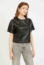 Load image into Gallery viewer, Caballero Anisa Top - Black Vegan Leather