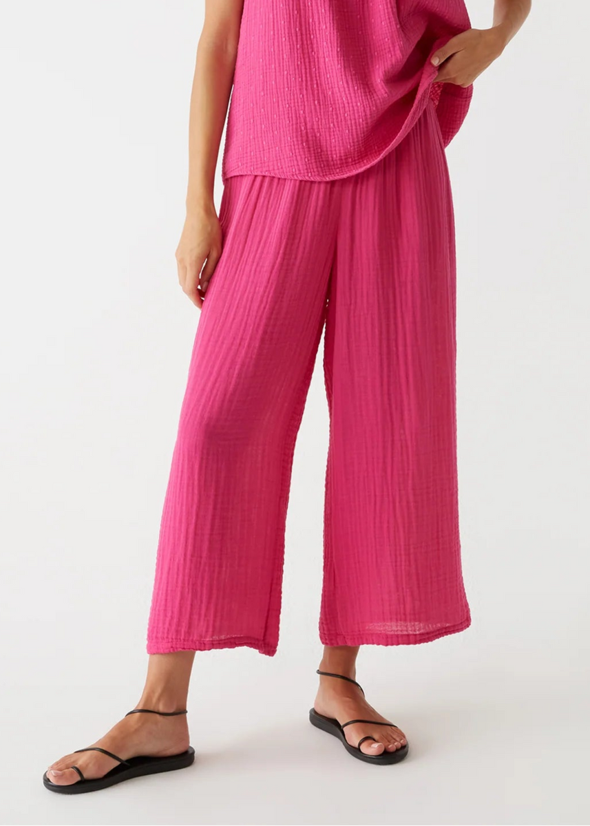 Michael Stars Medina Cropped Gauze Pant - Pitaya – Luck Lafayette