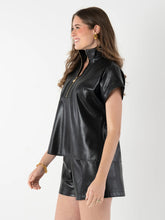 Load image into Gallery viewer, Emily McCarthy Poppy Pullover - Black Vegan Leather