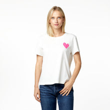 Load image into Gallery viewer, Kerri Rosenthal Suke Contrast Heart Tee - White/Pink