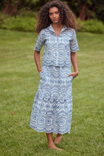 Load image into Gallery viewer, Misa Itzel Skirt - Blue Embroidery