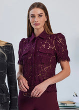 Load image into Gallery viewer, Generation Love Mina Lace Shirt - Malbec