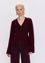 Load image into Gallery viewer, Pistola Aeron V-Neck Cardigan Sweater - Claret