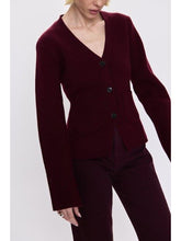 Load image into Gallery viewer, Pistola Aeron V-Neck Cardigan Sweater - Claret