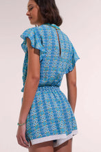 Load image into Gallery viewer, Poupette St. Barth Short Jumpsuit Sasha - Aqua Coleus