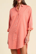 Load image into Gallery viewer, Trovata Callie Shirt Dress - Terracotta Stripe