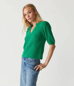 Michael Stars Gemma Puff Sleeve Sweater - Kelly