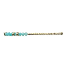 Load image into Gallery viewer, Karen Lazar 2MM Yellow Gold Bracelet - Amazonite w/Hammered Rondelles