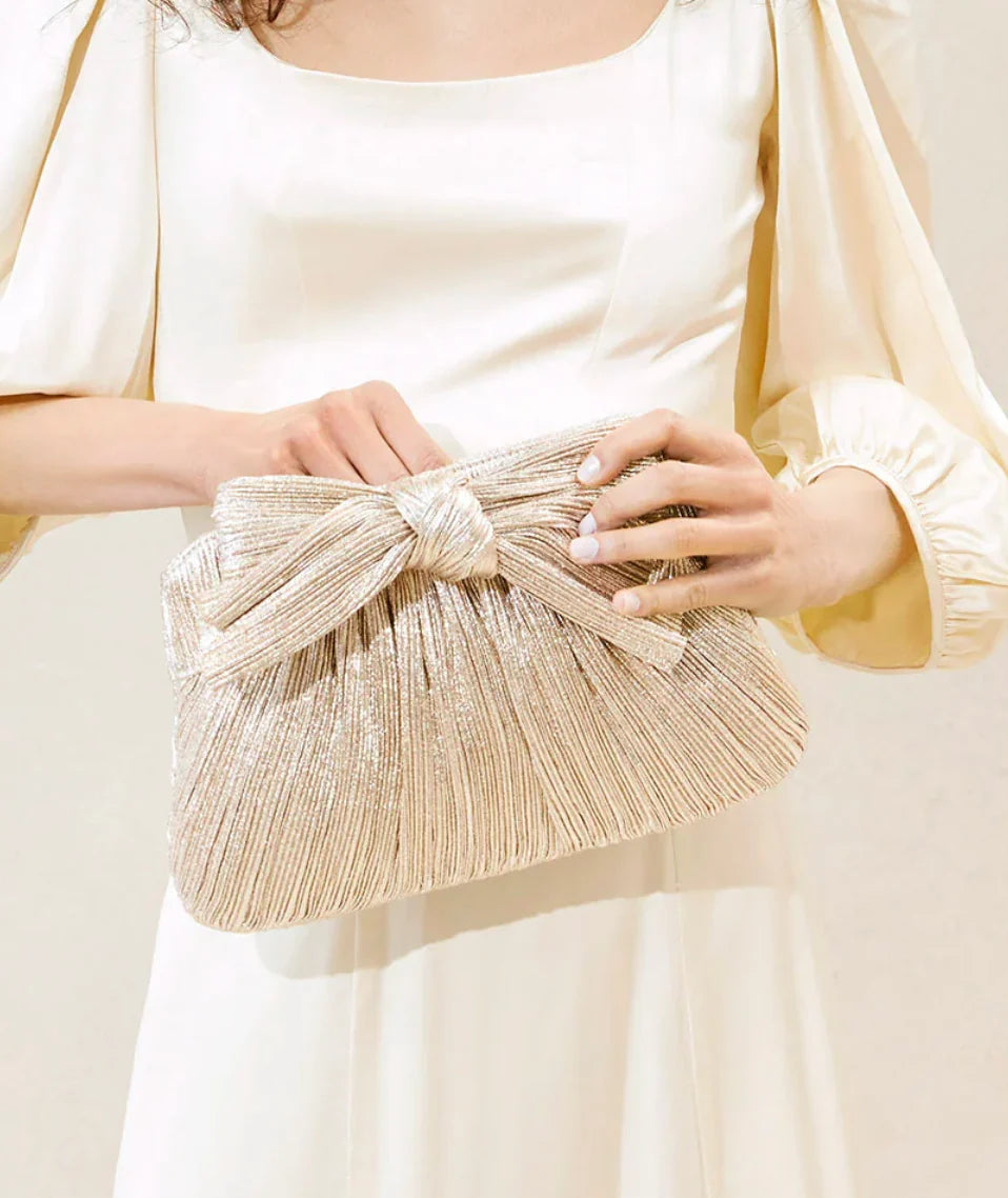 Loeffler Randall Rayne Pleated Blow Cluth - Platinum – Luck Lafayette