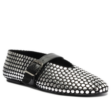 Load image into Gallery viewer, SCHUTZ Eiza Studs Suede Flat - Black