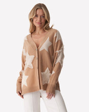 Load image into Gallery viewer, Brodie Arla Star Fringed Cardi - Camel