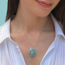 Load image into Gallery viewer, Amelia Rose Jewelry Aquamarine and Blue Topaz Pear Necklace