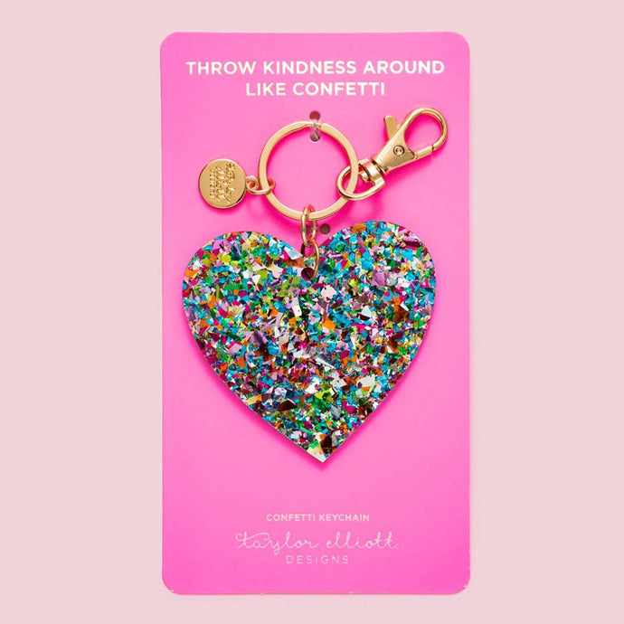Taylor Elliott Designs Acrylic Confetti Keychain - Heart
