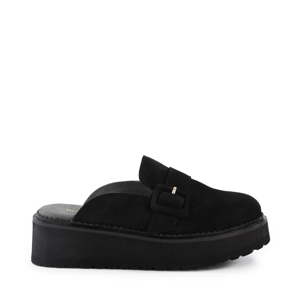 Seychelles Come Together Platform Mule - Black Suede – Luck Lafayette