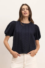 Load image into Gallery viewer, Velvet Dalyn Eyelet Top - Ink