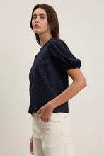 Load image into Gallery viewer, Velvet Dalyn Eyelet Top - Ink