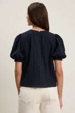 Load image into Gallery viewer, Velvet Dalyn Eyelet Top - Ink