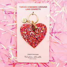 Load image into Gallery viewer, Taylor Elliott Designs Keychain - Red + Pink Confetti Heart