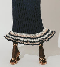 Load image into Gallery viewer, Cleobella Drew Hand Crochet Midi Dress - Navy/Ivory