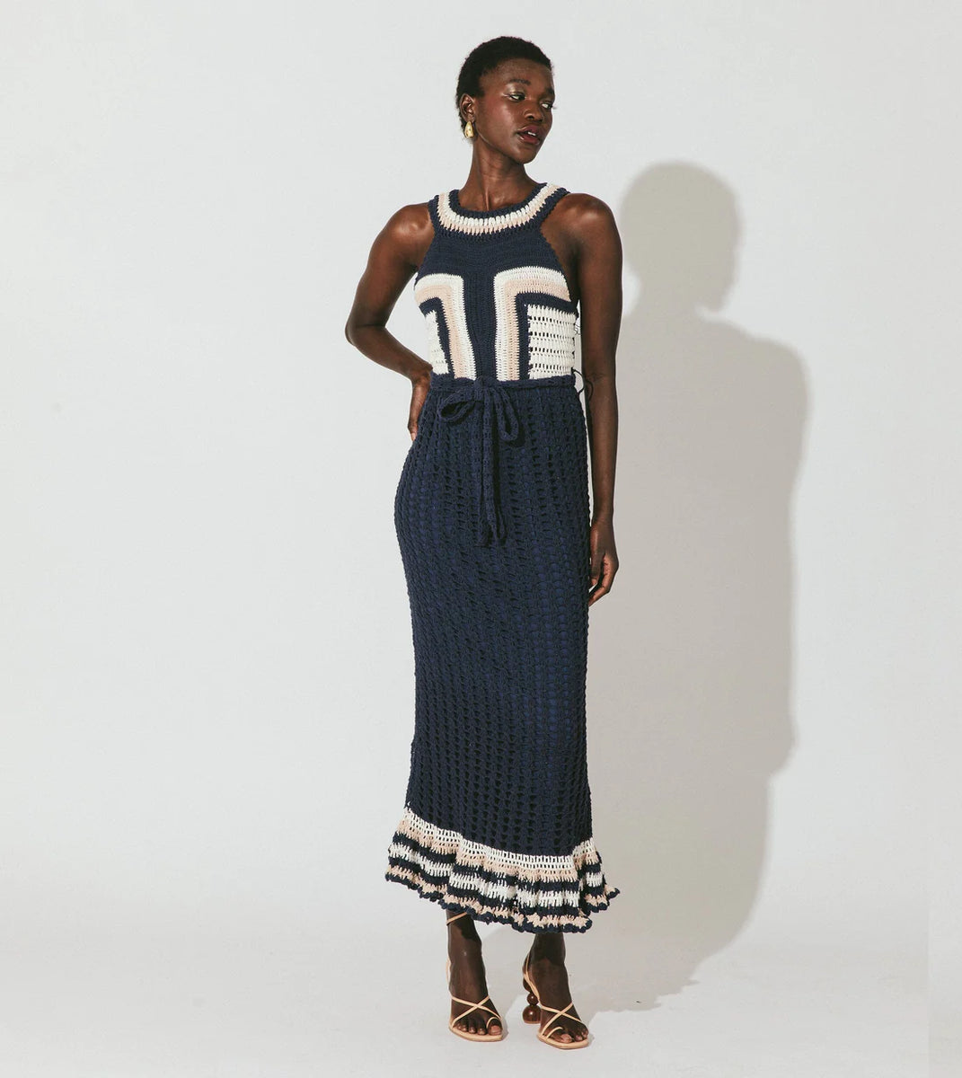 Cleobella Drew Hand Crochet Midi Dress / Navy & Ivory - nineNORTH | Men's & Women's Clothing Boutique Medium Cleobella Drew Hand Crochet Midi Dress / Navy & Ivory - nineNORTH | Men's & Women's Clothing Boutique Medium
